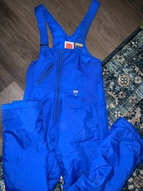 Vintage Skyr Vibrant Blue Ski Snowpants with Branded Buckle L 12/14 GUC